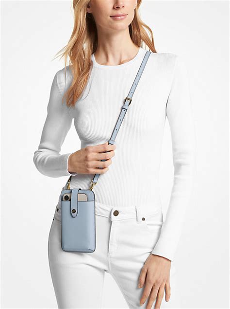 michael kors saffiano phone crossbody|Michael Kors saffiano leather bag.